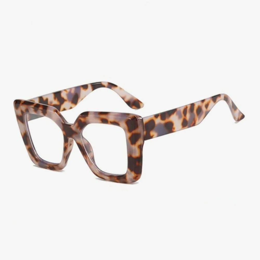 NEW Black Spotted Thick Oversize Fashion Glasses